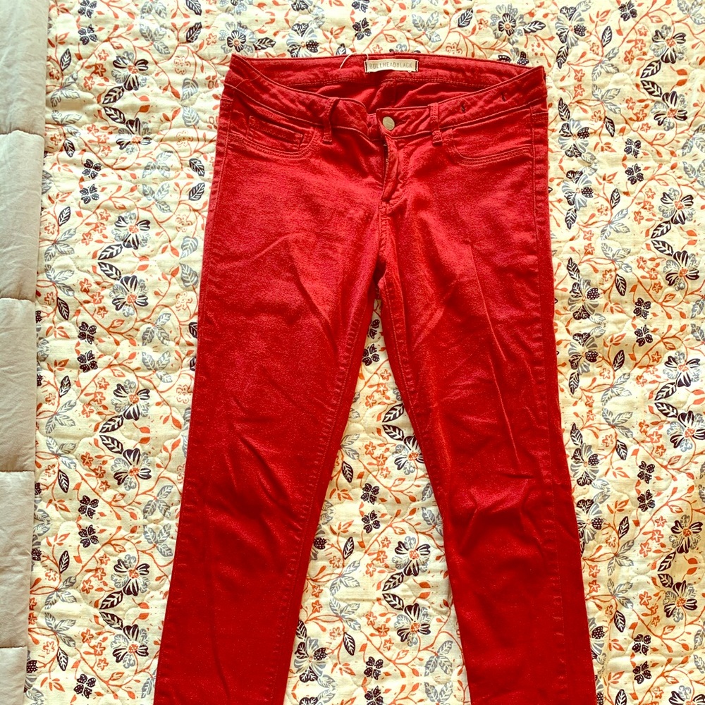 Bullhead Black burgundy Jeggings size 7